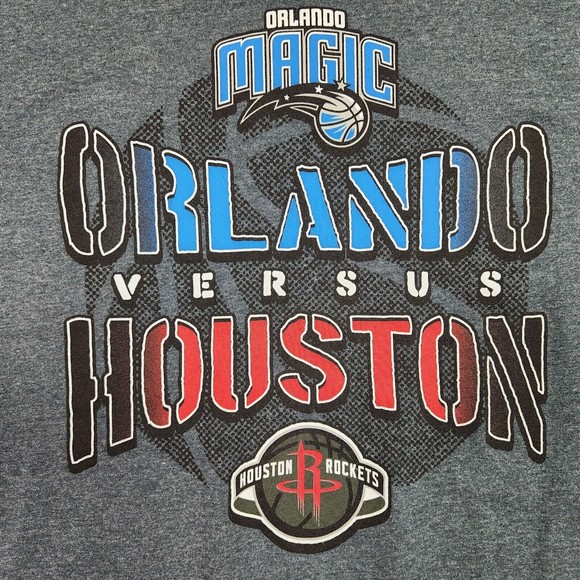 Orlando Magic Mens 2XL T-Shirt Gray Short Sleeve Cotton Houston Rockets - Picture 3 of 12